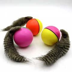 Hareketli Sesli Peluş Toplu Fare Pilli Kedi Oyuncağı 8 CM - DG-12-400