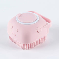 Markapet Şampuan Hazneli Kedi Köpek Silikon Duş Fırçası 11 cm Pembe - 613436-DUSFRCS-PMB