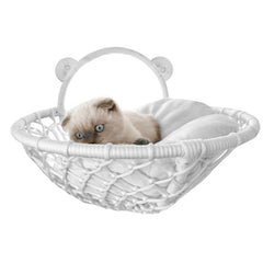 Karamel Pet Vantuzlu Oval Kedi Hamağı Kedi Yatağı 17*46 cm Beyaz - KV-VTHMK-BYZ