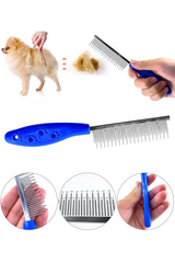 Tüy Açma Tarağı Kedi Köpek Kıtık Topak Açıcı Ergonomik Evcil Hayvan Bakım Tek Taraflı Metal Tarak - 12959