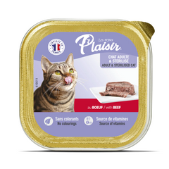 Plaisir Biftek (Sığır) Etli Pate Kısırlaştırılmış ve Yetişkin Kedi Yaş Maması 100 Gr - E-003
