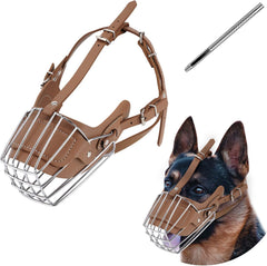 Karamel Pet Metal Deri Köpek Ağızlığı M 33 cm - KP-MTLAGZLK-M