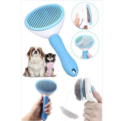 Karamel Pet Kendini Temizleyen Tuşlu Kedi Köpek Tarağı Mavi 10 x 20 cm - 11123-MV