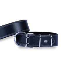 Doggie Konfor Çift Kat Deri El Yapımı Köpek Boyun Tasması 6x60-70 cm Siyah - BYT-6010M-SYH