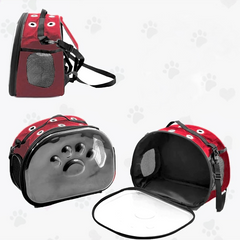 Markapet Patili Şeffaf Kedi Taşıma Sırt Çantası Kırmızı 20 x 34 x 42 cm - KNY-PTLSFF-KRMZ