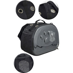 Markapet Patili Şeffaf Kedi Taşıma Sırt Çantası Siyah 20 x 34 x 42 cm - KNY-PTLSFF-SYH