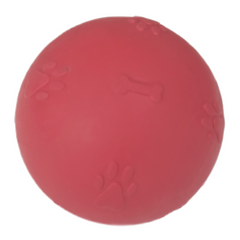 Pati Desenli Termoplastik Sert Köpek Oyun Topu 8 cm Large Kırmızı - SF-SRTTPLRG-KRMZ