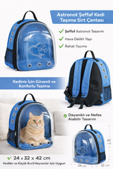 KP Kalpli Patili Astronot Şeffaf Taşıma Sırt Çantası Mavi 24x32x42 cm - KP-ASTRNTKLP-MV