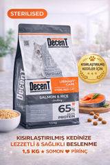 Decent Sterilised Urinary Care Balıklı ve Pirinçli Kısırlaştırılmış Kedi Maması 1.5 Kg - 13368-2