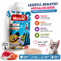 Moow Taze Ton Balıklı Karidesli ve Keçi Sütlü Kedi Et Ezmesi 90 gr - 13468