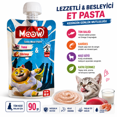 Moow Taze Ton Balıklı Karidesli ve Keçi Sütlü Kedi Et Ezmesi 90 gr - 13468