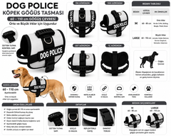 Dog Police Ayarlanabilir Köpek Göğüs Tasması Bej - Siyah (60-110 cm) - KP-DGPLC-L-BJ