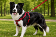 Gezdirme Kayışlı Dokuma Köpek Göğüs Tasma Seti 40*60-110 cm Kırmızı - KNY-TSMST-MDMKRMZ