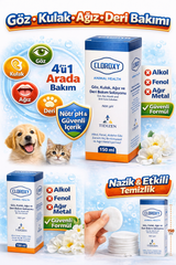 Cloroxy Kedi Köpek Göz Kulak Ağız ve Deri Bakım Solüsyonu 150 ml – Antiseptik Bakım Solüsyonu - TDZN-10138-2