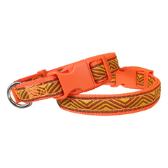 Doggie Dalga Desenli Dokuma Köpek Boyun Tasması 1,5 cm x 27-40 cm Turuncu - EABT-30XS-TRNC