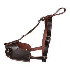 Orta ve iri Irk Deri Ayarlanabilir Köpek Ağızlığı Kahverengi XLarge 33 cm - KP-KNY-8906