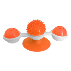 Markapet Vantuzlu Fırıldak Toplu Dönen Kedi Oyuncağı 8 cm-18 cm Turuncu - SF-FRLDK-TRNC