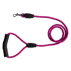 Üçlü Sarmallı Köpek Gezdirme Halatı 1 cm-120 cm Pembe - KNY-GZDRMHLT-PMB