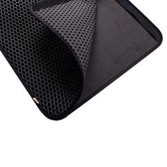 Cattie Kum Toplayıcı Fonksiyonel Kedi Paspası Altıgen 37-50 cm Siyah - HEXMATMBLACK