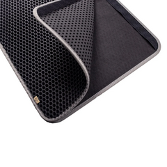 Cattie Kum Toplayıcı Fonksiyonel Kedi Paspası Altıgen 37-50 cm Gri - HEXMATMGREY