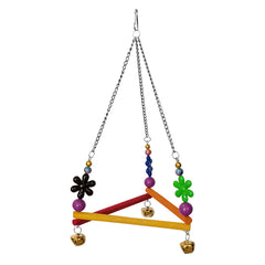 Renkli Boncuklu Ve Üçgen Zilli Papağan Salıncağı 15-24 cm - SF-PPGNSLNCK-1012