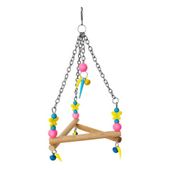 Renkli Boncuklu Ve Üçgen Zilli Kuş Salıncağı 11-16 cm - SF-KSSLNCK-00056