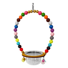 Renkli Boncuklu Mama Kaplı Muhabbet Kuş Salıncağı 11-15 cm - SF-KSSLNCK-1004
