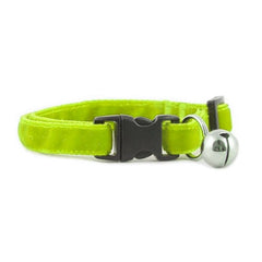 Markapet Kedi Boyun Tasması Kadife Dokulu Çanlı 1*30 cm Neon Sarı - 6527-NEON