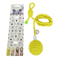 Kapıya Asılabilen Kedi Oyun Aktivite Topu İpli 5x80 cm Sarı - SF-DR-1004-SR