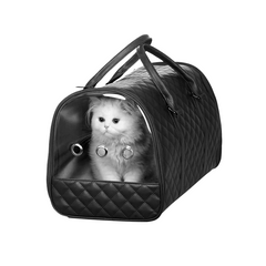 Markapet Kapitone Şeffaf Kedi Taşıma Çantası 22*30*45 cm Siyah - SF-KPTNKDCNT-SYH