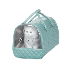 Markapet Kapitone Şeffaf Kedi Taşıma Çantası 22*30*45 cm Yeşil - SF-KPTNKDCNT-YSL