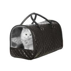 Markapet Kapitone Şeffaf Kedi Taşıma Çantası 22*30*45 cm Siyah - SF-KPTNKDCNT-SYH