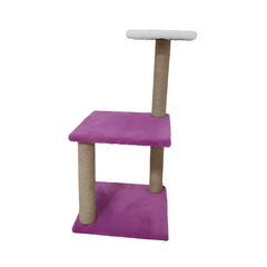 Markapet İki Katlı Kedi Tırmalama Tahtası 26-36-78 cm Mor-Beyaz - SF-KTLTRML-MR-2