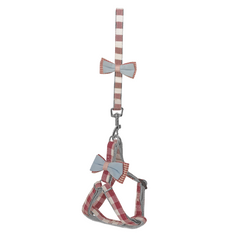 Köpek Göğüs Tasma Seti Ekose Desenli Papyonlu 1.5 cm*35-48 cm Kırmızı - SF-EKSSET-KRMZ