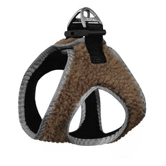 Üç Kilitli Kürklü Kedi Köpek Göğüs Tasması 32-40 cm Medium Taba - SF-KRKL-MTB