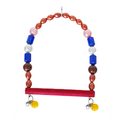 Markapet Ahşap Tünekli Papağan Ve Muhabbet Kuşu Salıncağı 10-16 cm Mavi - SF-BL-1027