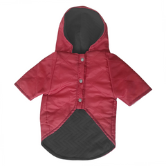 Kapşonlu Ve Astarlı Köpek Montu Medium 31-44 cm Kırmızı Siyah - SF-MNTMDM-KS