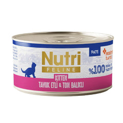 Nutri Feline Kitten Tavuk Etli ve Ton Balıklı Tahılsız Yavru Kedi Konservesi 70 Gr - K-014