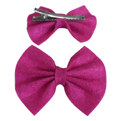Keçe Papyonlu Kedi Köpek Tokası 4.5-5.5 cm Pembe( 2 Adet ) - HLL-KPKTK-PMB
