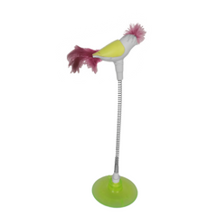 Markapet Vantuzlu Yaylı Kuşlu Kedi Oyuncağı 30 cm Neon Yeşil - SF-YYLKSLOYNCK-NNYSL