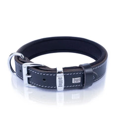 Doggie Konfor Deri El Yapımı Çivili Köpek Boyun Tasması 2,5x37-45cm Siyah - SBT-2512-M-SYH