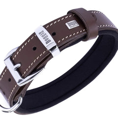 Doggie Pati Desenli Deri Köpek Boyun Tasması 2,5x34-40 cm Kahverengi - SBT-2536S-KHV