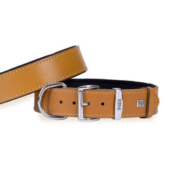 Doggie Konfor Deri El Yapımı Köpek Boyun Tasması 6x60-70 cm Kamel - BYT-6010M-CML