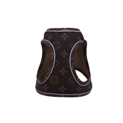 Üç Kilitli Deri Kedi Köpek Göğüs Tasması 32-40 cm Medium Kahverengi - SF-DR-MKHV