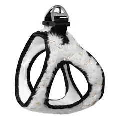 Üç Kilitli Simli Peluş Kedi Köpek Göğüs Tasması 28-34 cm X-Small Beyaz - SF-SML-XSBYZ