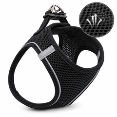 Nefes Alan Kumaş Air Mesh Kedi Köpek Göğüs Tasması XX Small 28x32 cm Siyah - KP-TMX-XXS-SYH