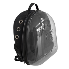 Kalpli Patili Astronot Şeffaf Taşıma Sırt Çantası Siyah 24x32x42 cm - SF-ASTRNTKLP-SYH