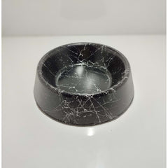 Markapet Elegans Seri Mermerit Kaymaz Tabanlı Kedi Köpek Mama Su Kabı 750 ml 24 oz Siyah Gümüş - DRM-1016
