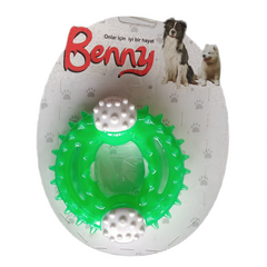 Benny Diş Kaşıma Köpek Oyuncağı Yuvarlak 9,5 cm Yeşil - BNY-1123-YSL