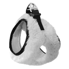 Üç Kilitli Peluş Kedi Köpek Göğüs Tasması 28-34 cm X-Small Beyaz - SF-PLS-XSBYZ
